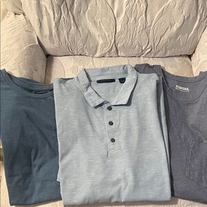 Assorted Brands Blue Short Sleeve Tees and Polo Bundle